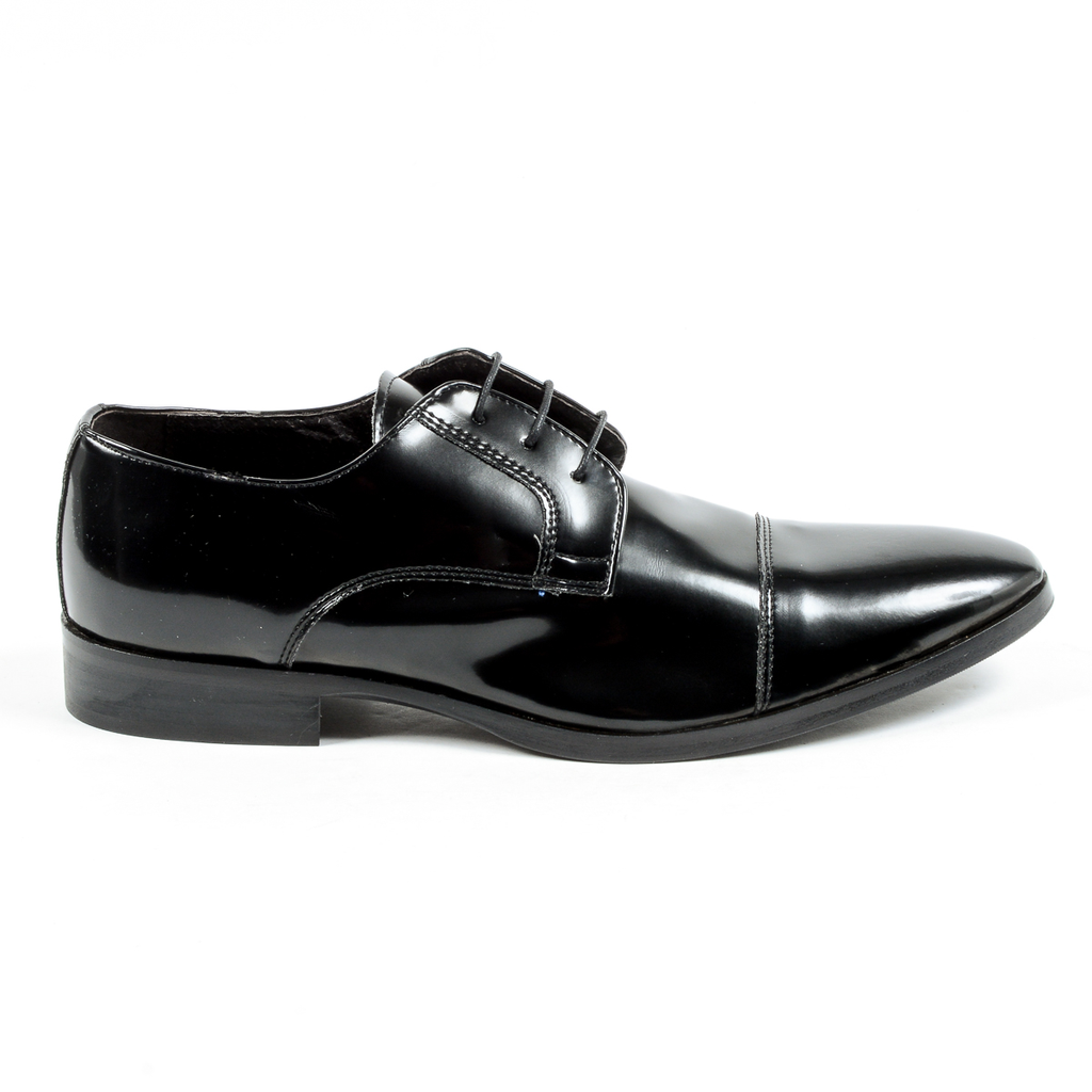 V 1969 Italia Scarpa classica da uomo nera CORONA
