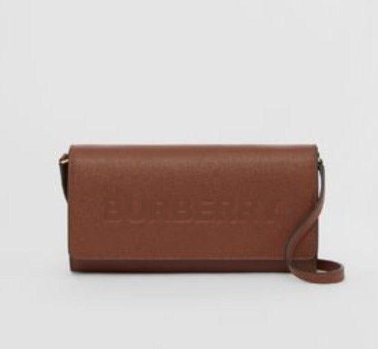 Borsa a tracolla in pelle Burberry Henley color cuoio
