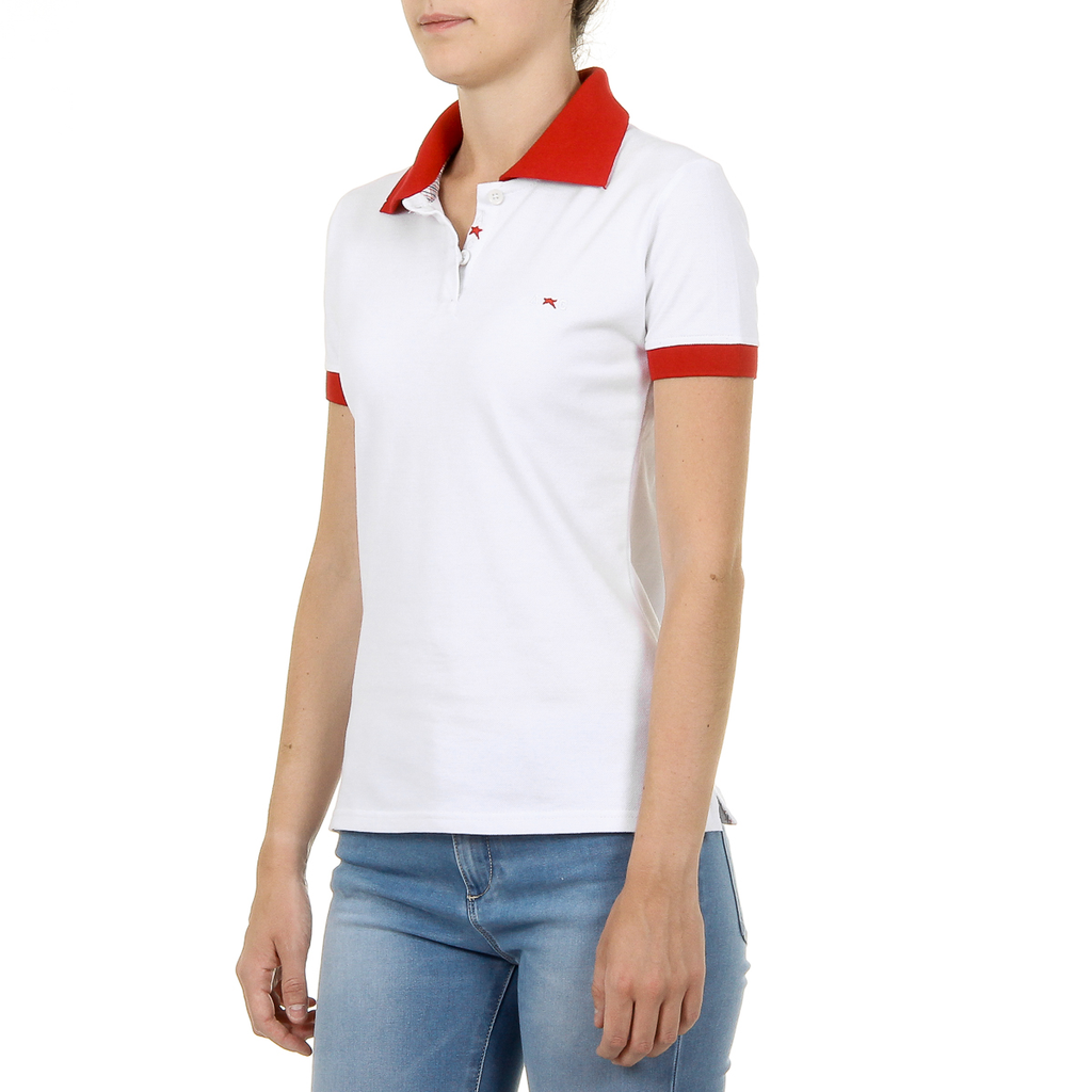 Andrew Charles Polo da donna a maniche corte bianca NIA