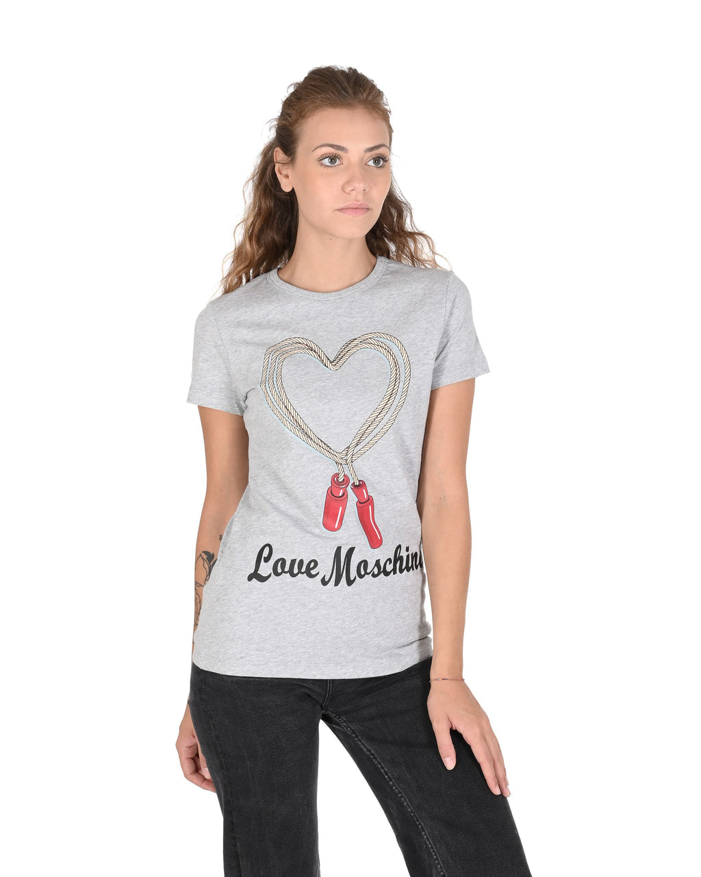 T-shirt da donna Love Moschino W 4 F73 69 M 3876 A966 MEL.GRIGIO CHIARO