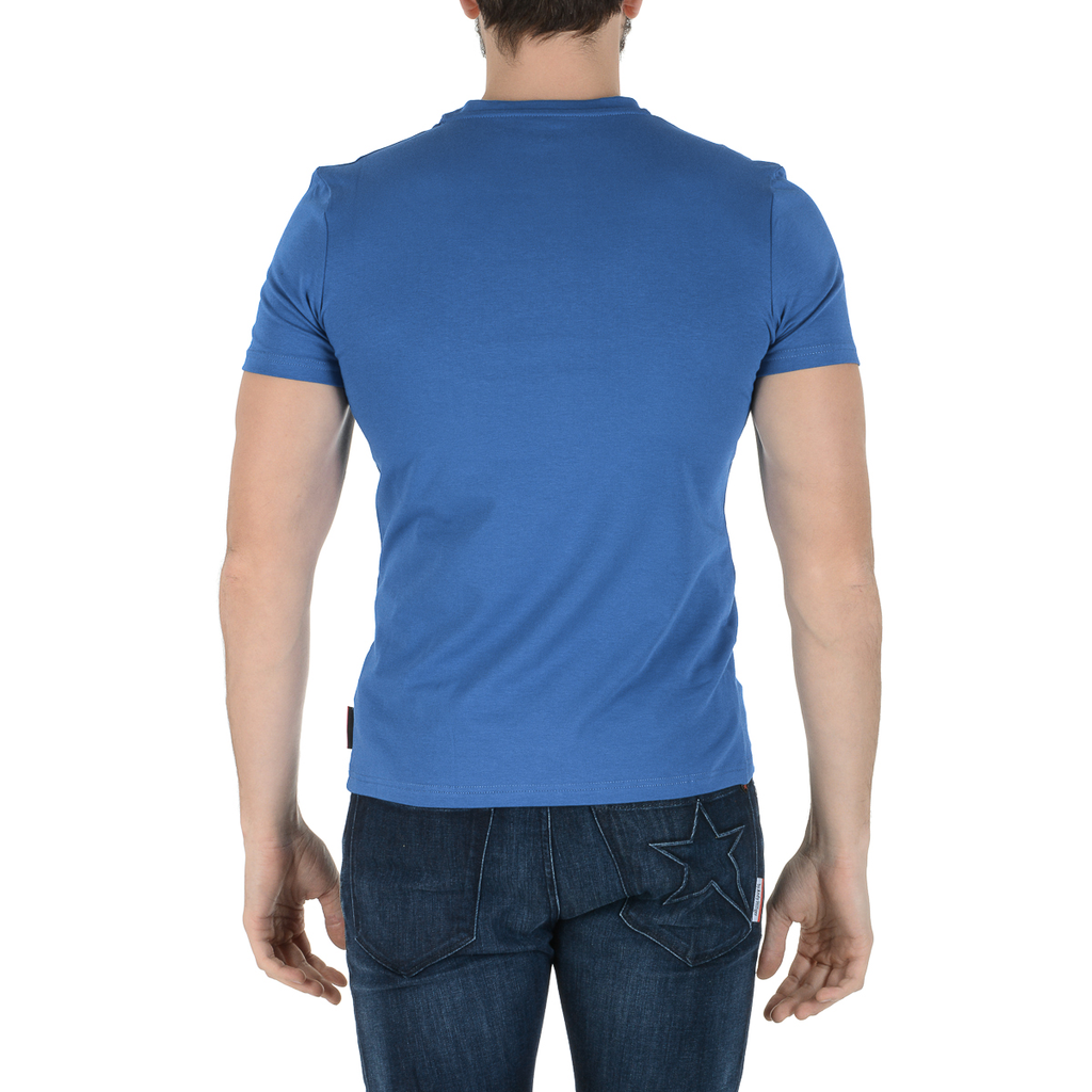 Andrew Charles Maglietta da uomo a maniche corte con scollo a V blu KENAN