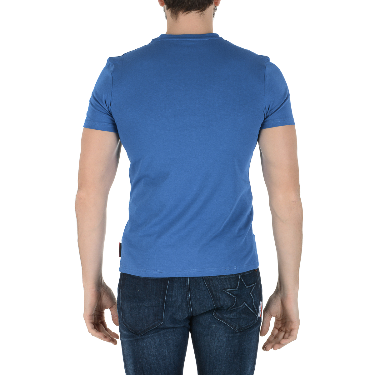 Andrew Charles Maglietta da uomo a maniche corte con scollo a V blu KENAN