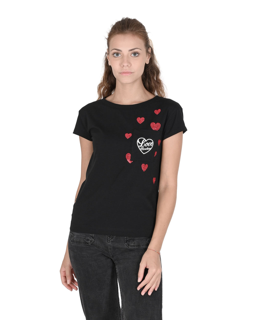 T-shirt da donna Love Moschino W 4 F30 2O E 2264 C74 NERO