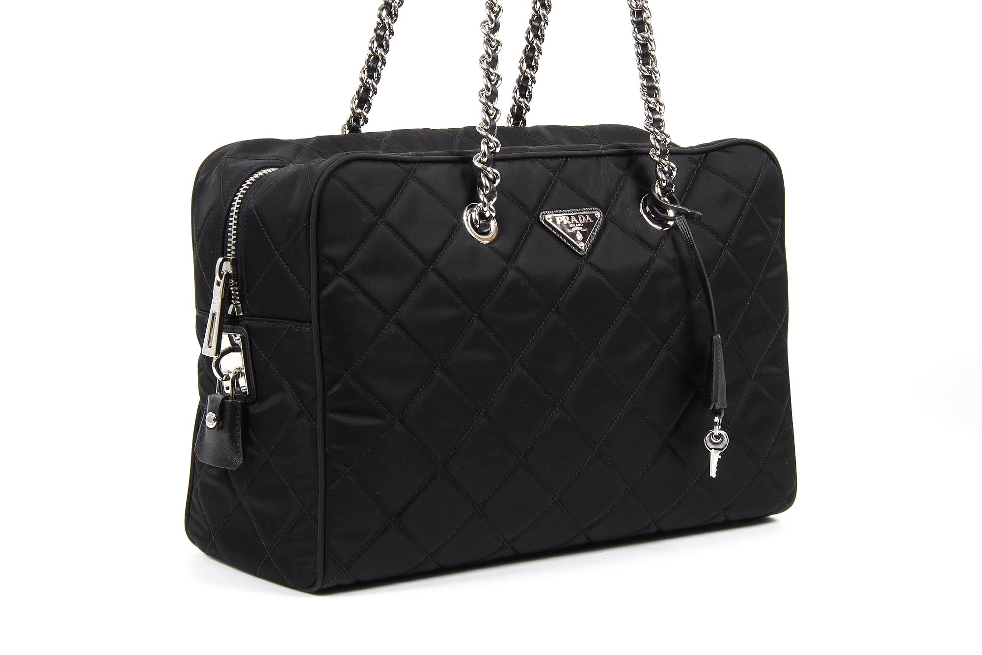 Borsa Prada trapuntata BL0774 Nero Tessuto Impuntu