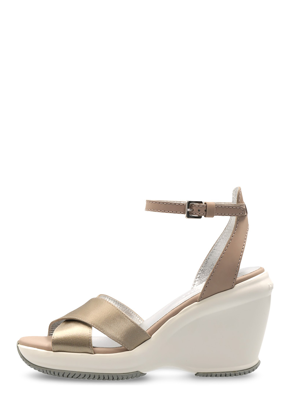 Hogan Sandalo con zeppa da donna Oro HXW1460D990546020F