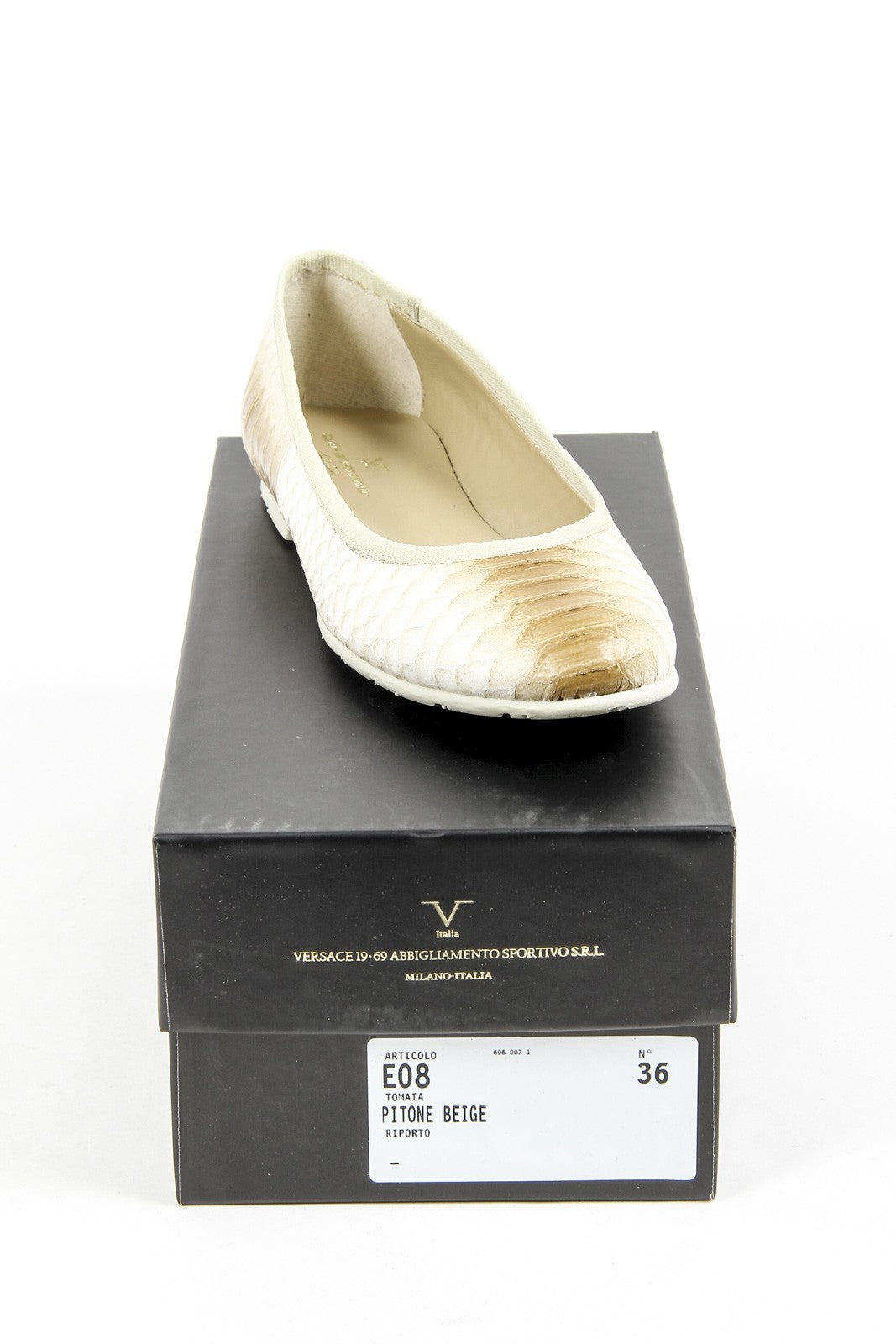 V 1969 Italia Ballerina da donna E08 PITONE BEIGE