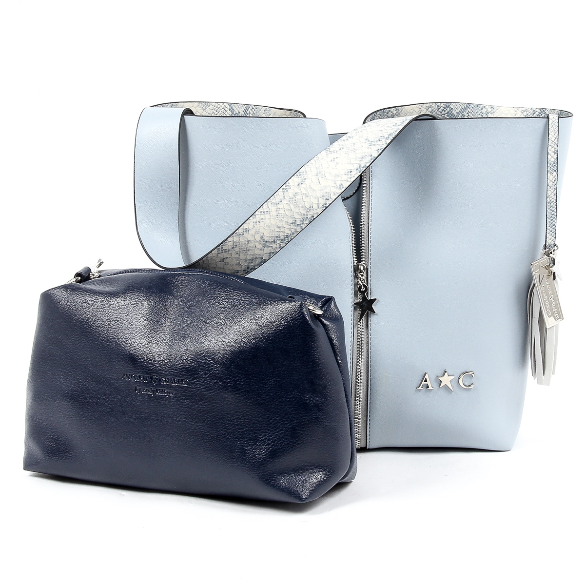 Borsa a mano da donna Andrew Charles Azzurro JANE