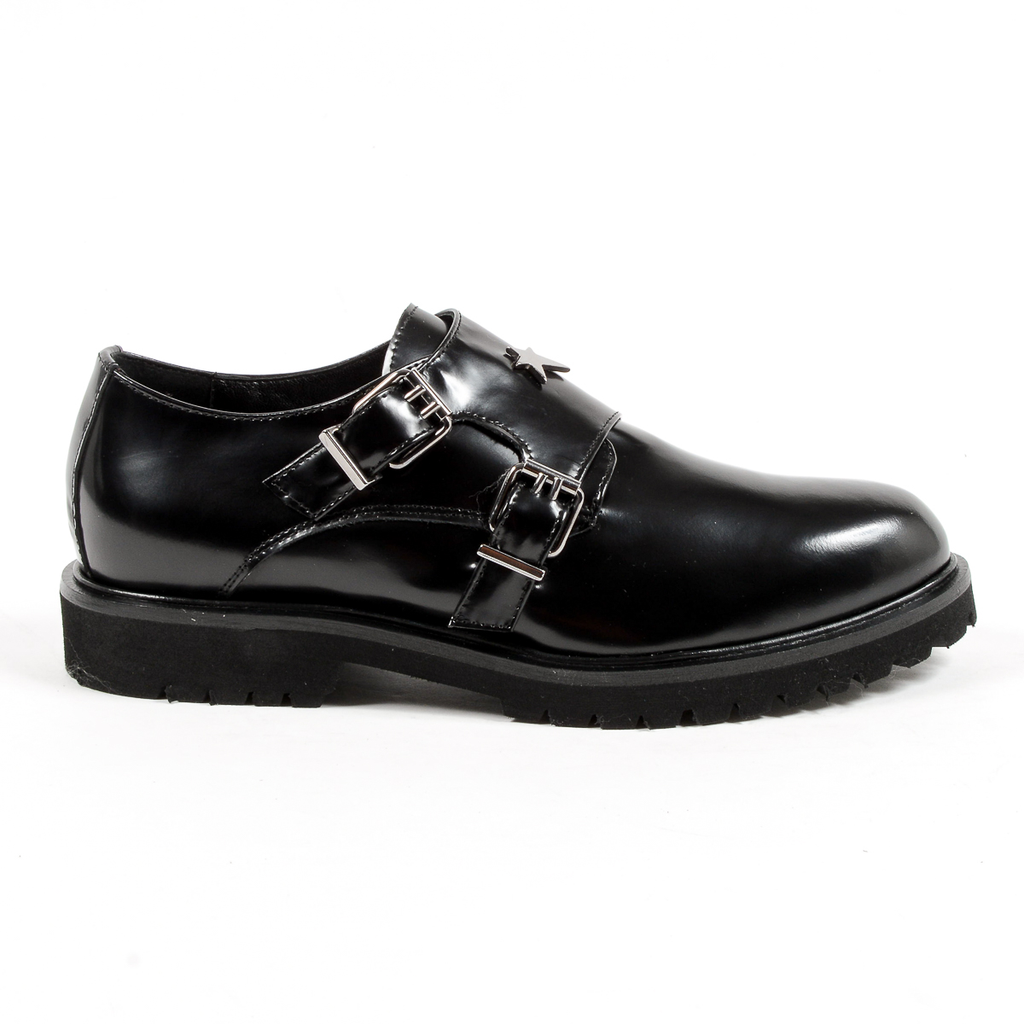 Andrew Charles Monk Strap Shoe da donna nero JANIS