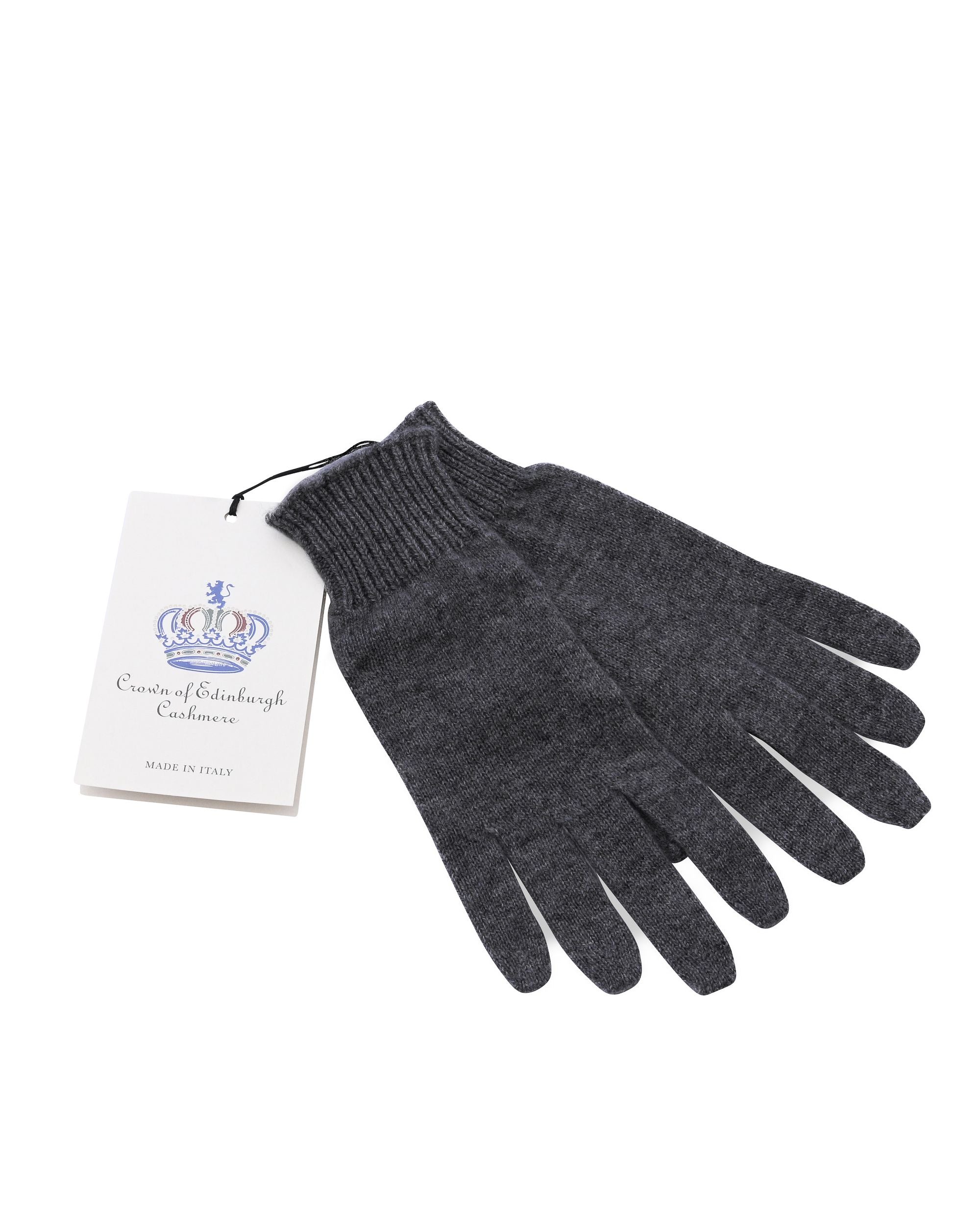 Guanti corti da donna in cashmere Crown of Edinburgh COE 001 GRIGIO SCURO