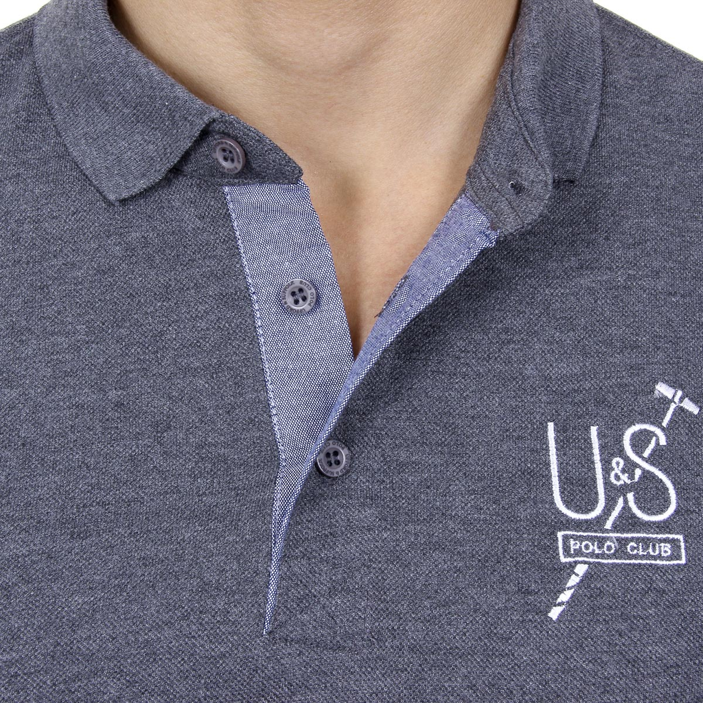 Polo da uomo a maniche corte Ufford & Suffolk Polo Club US026 ANTRACITE