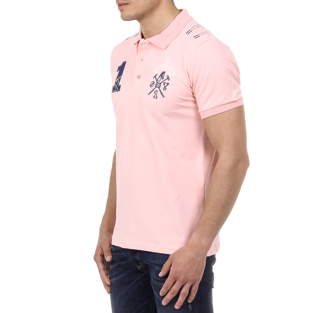 Polo da uomo a maniche corte Ufford & Suffolk Polo Club US008 ROSA