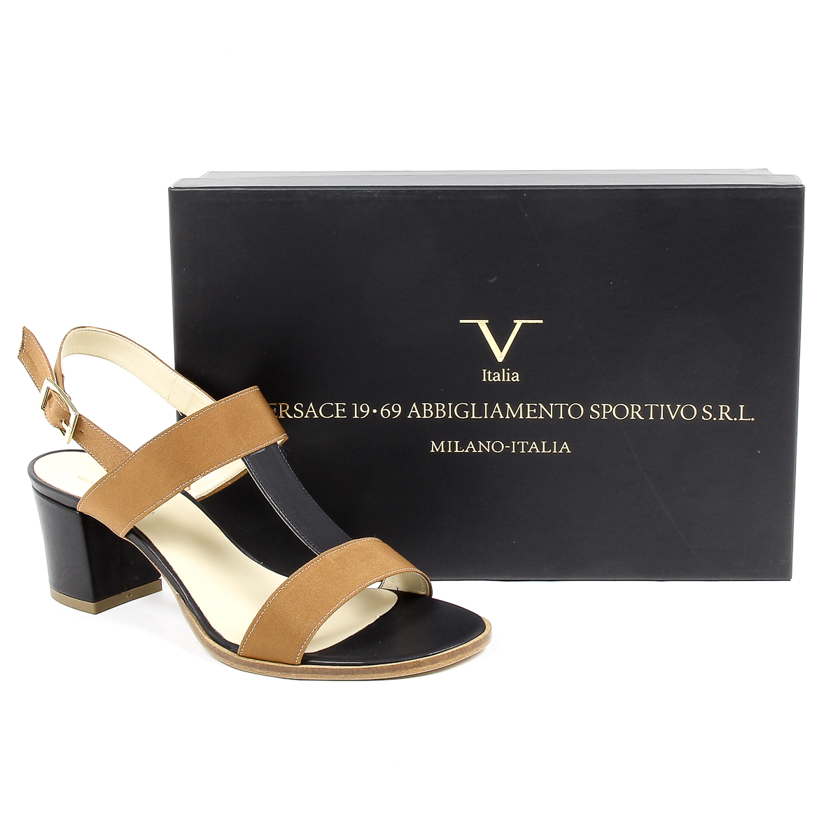 V 1969 Italia Sandalo Donna Nero PERLA