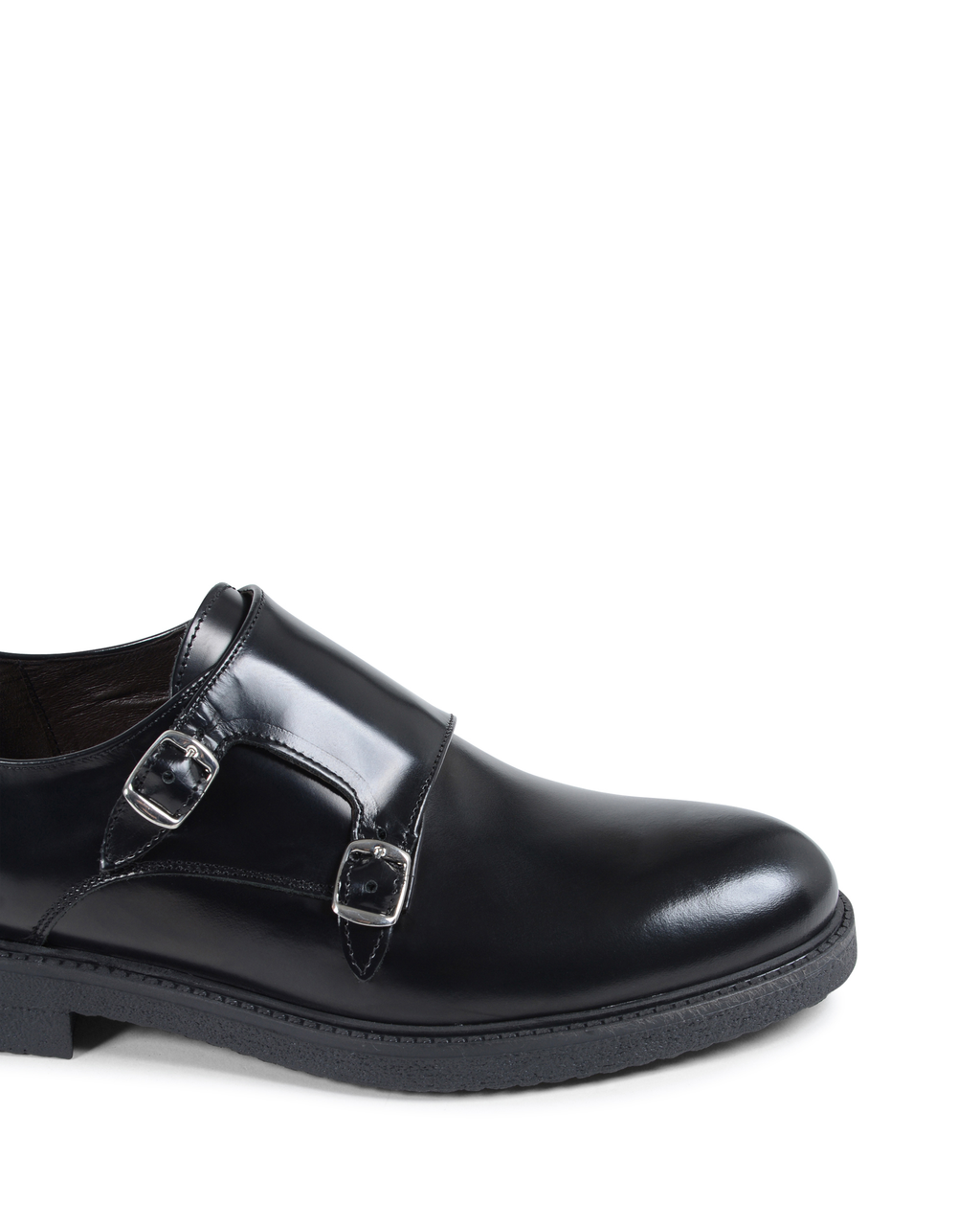 19V69 Italia Mens Double Buckle Shoe Black 1210 G ABRASIVATO NERO