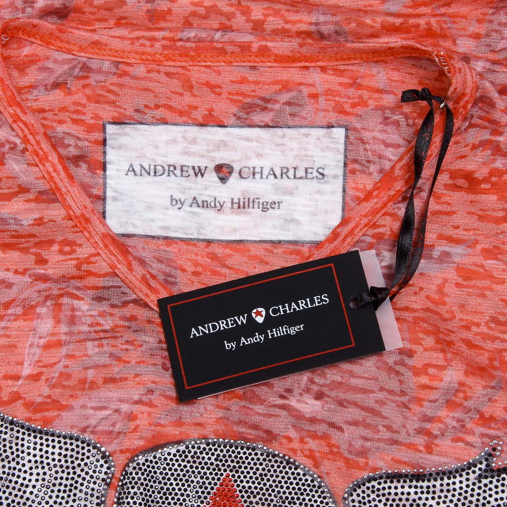 Andrew Charles Maglietta da uomo a maniche corte con scollo a V, rossa ISAAC
