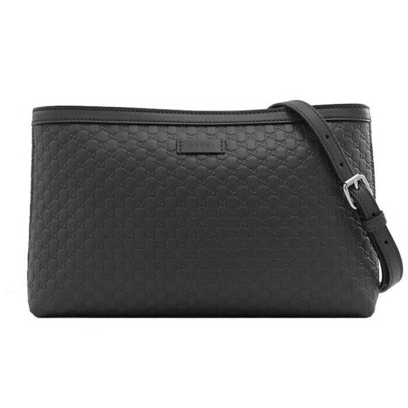 Gucci Guccissima pochette e borsa a tracolla in pelle nera