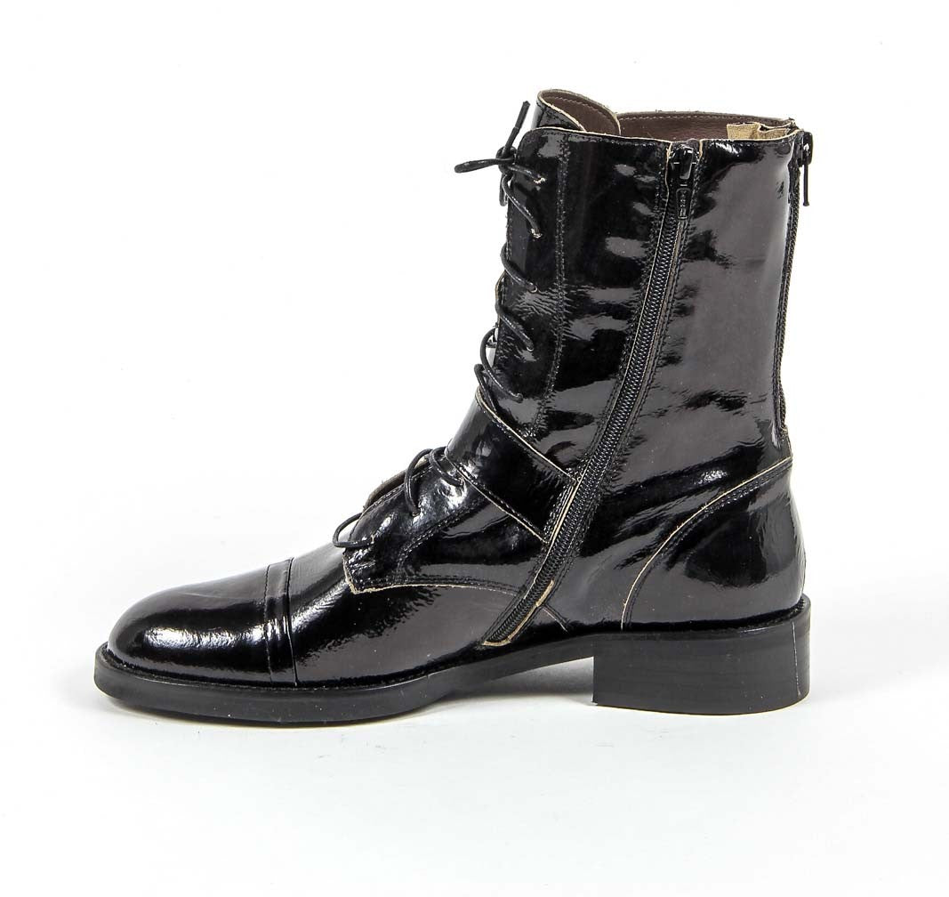 Stivaletto corto da donna V 1969 Italia S03 VERNICE NERO