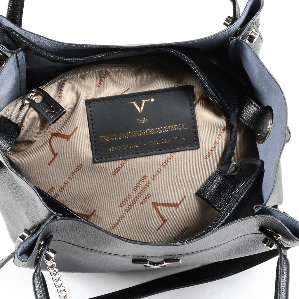 V 1969 Italia Borsa da donna nera ALESSIA