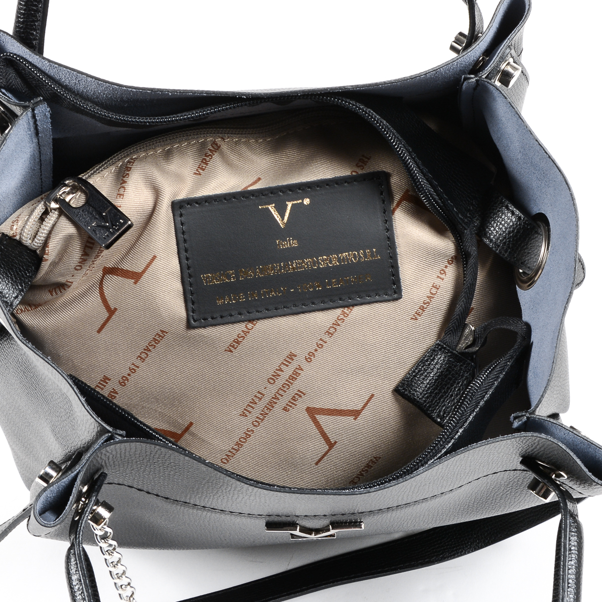 V 1969 Italia Borsa da donna nera ALESSIA