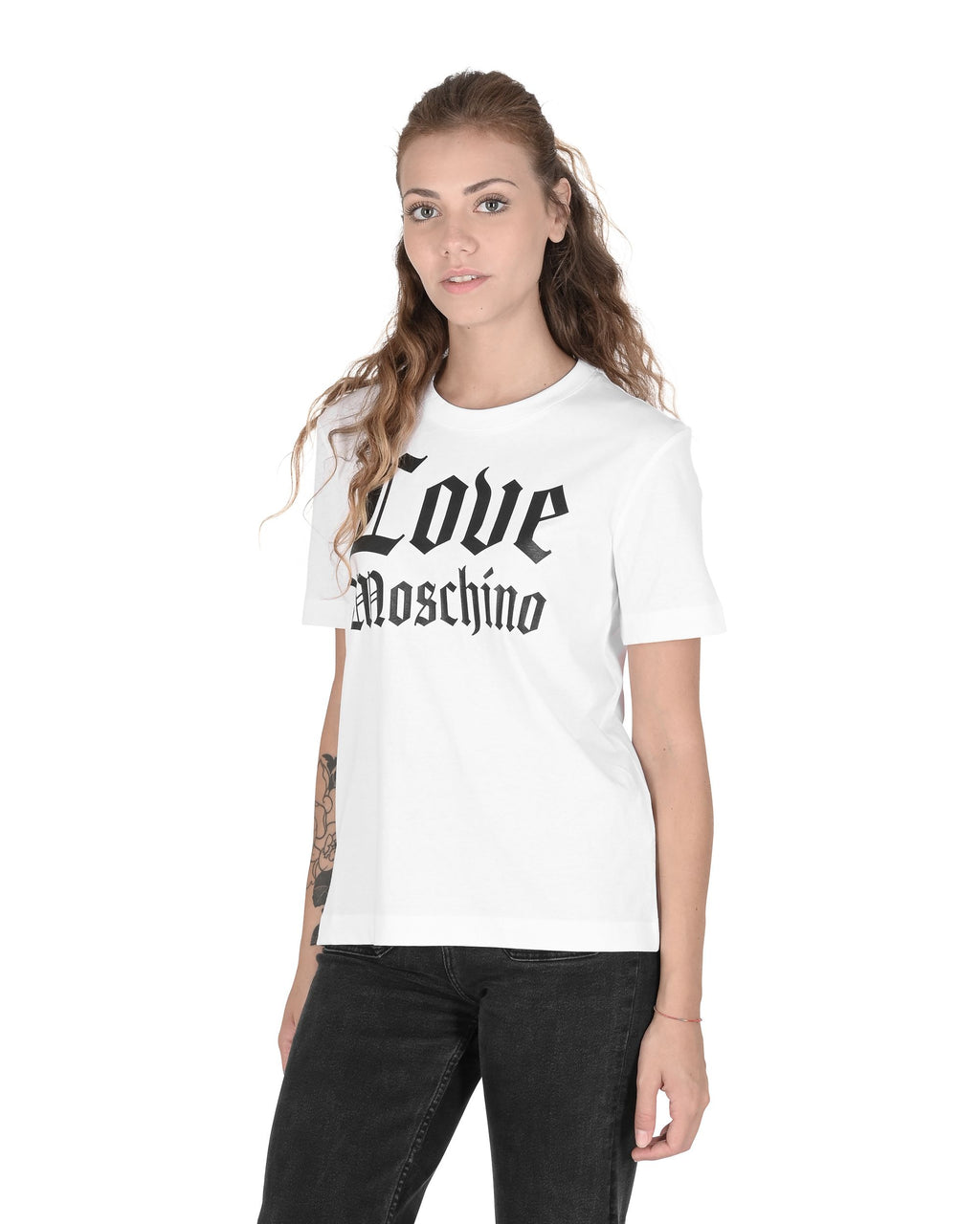 T-shirt da donna Love Moschino W 4 H06 33 M 3876 A00 BIANCO OTTICO