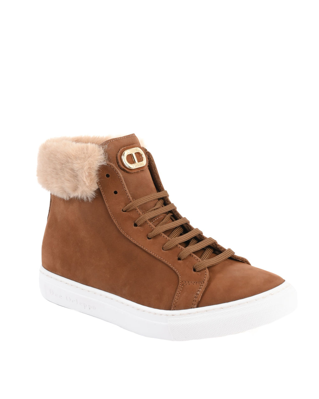 Sneaker alta con titolo - Marrone chiaro