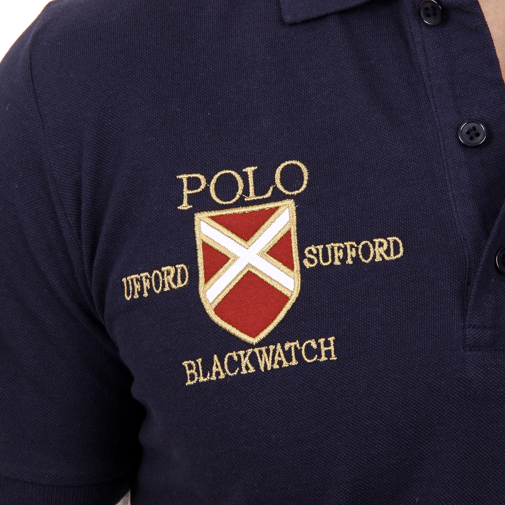 Polo da uomo a maniche corte Ufford & Suffolk Polo Club US007 BLU NAVY
