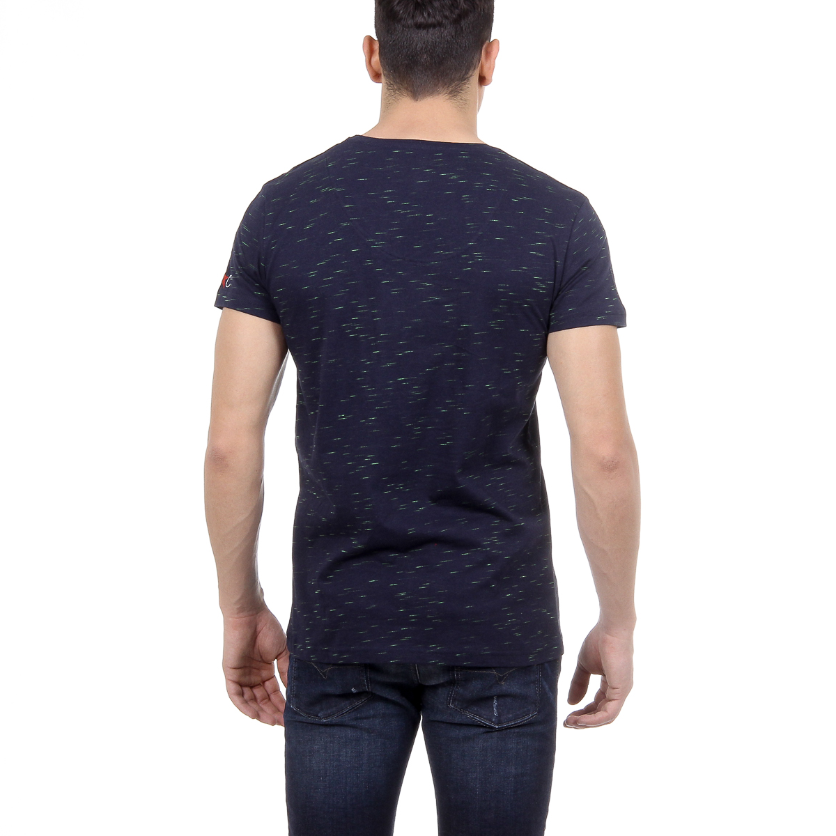 Andrew Charles T-shirt da uomo a maniche corte con scollo a V blu scuro CONNOR