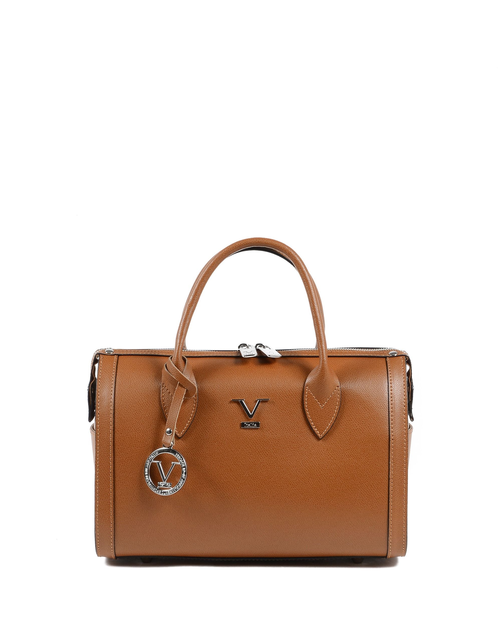 Borsa a mano da donna V Italia Marrone V014-S PALMELLATO CUOIO