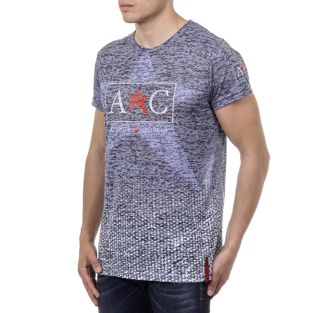 Andrew Charles T-shirt da uomo a maniche corte con scollo rotondo blu LEVI