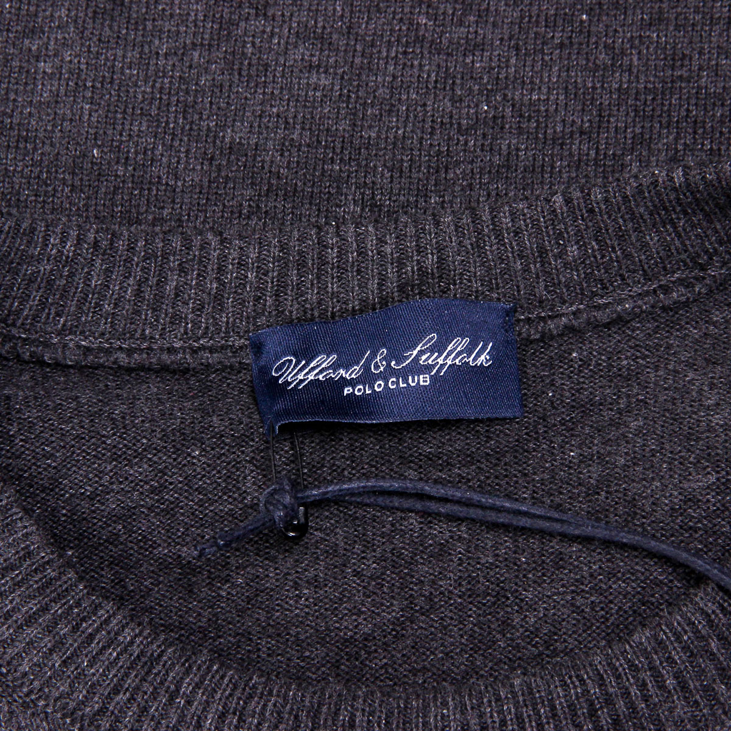Maglione da uomo Ufford & Suffolk Polo Club a maniche lunghe con scollo rotondo PULLRUS100 ANTRACITE