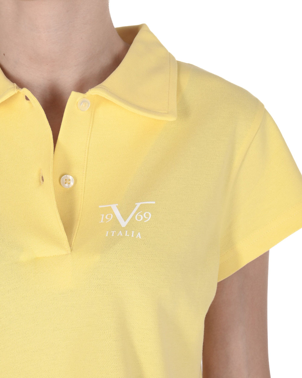 19V69 Italia Polo da donna in piqué corto VSC1WPL01 POPCORN