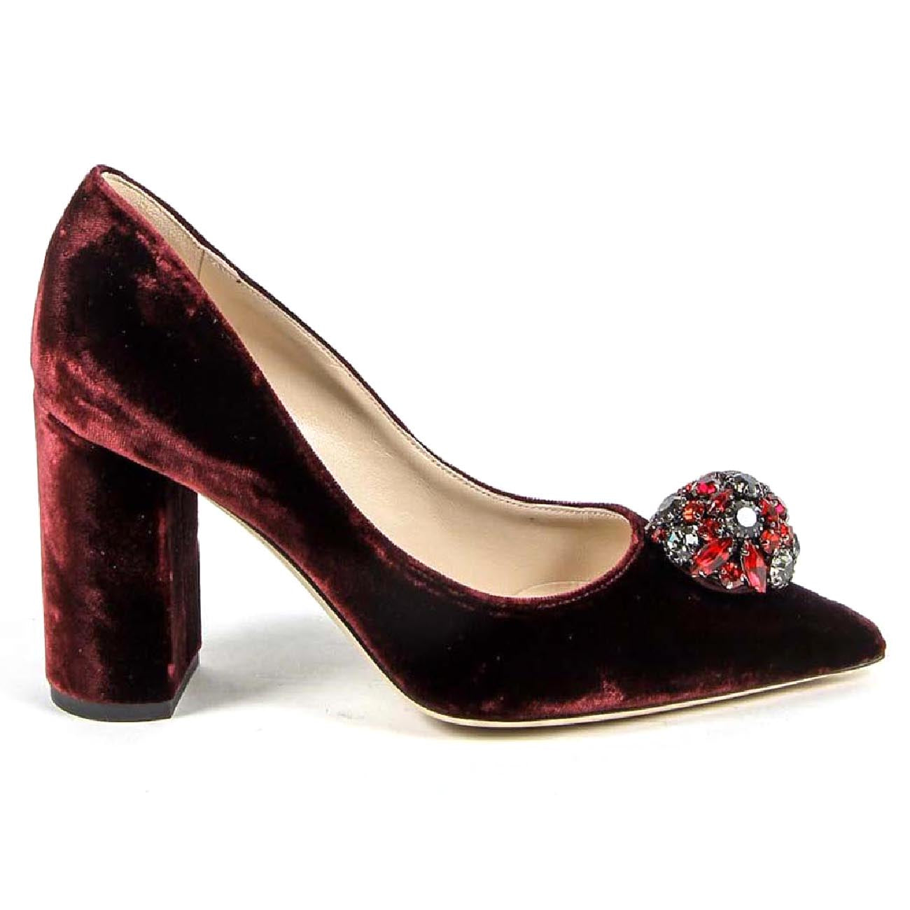 V 1969 Italia Womens Pump 3108220 VELLUTO BORDEAUX