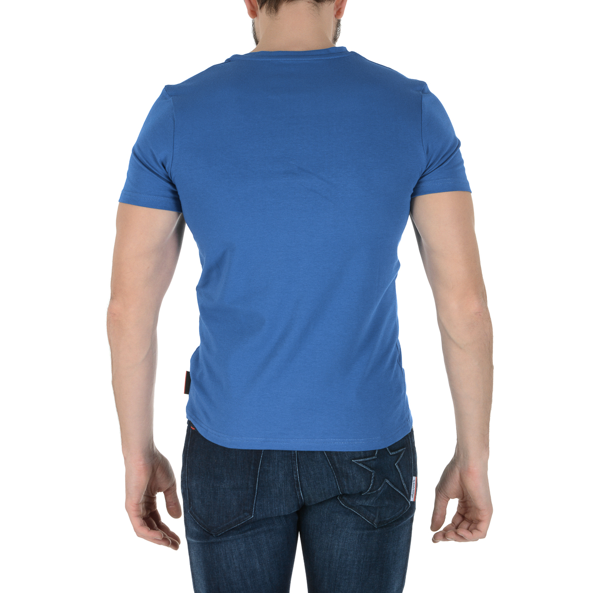 Andrew Charles Maglietta da uomo a maniche corte con scollo a V blu KENAN