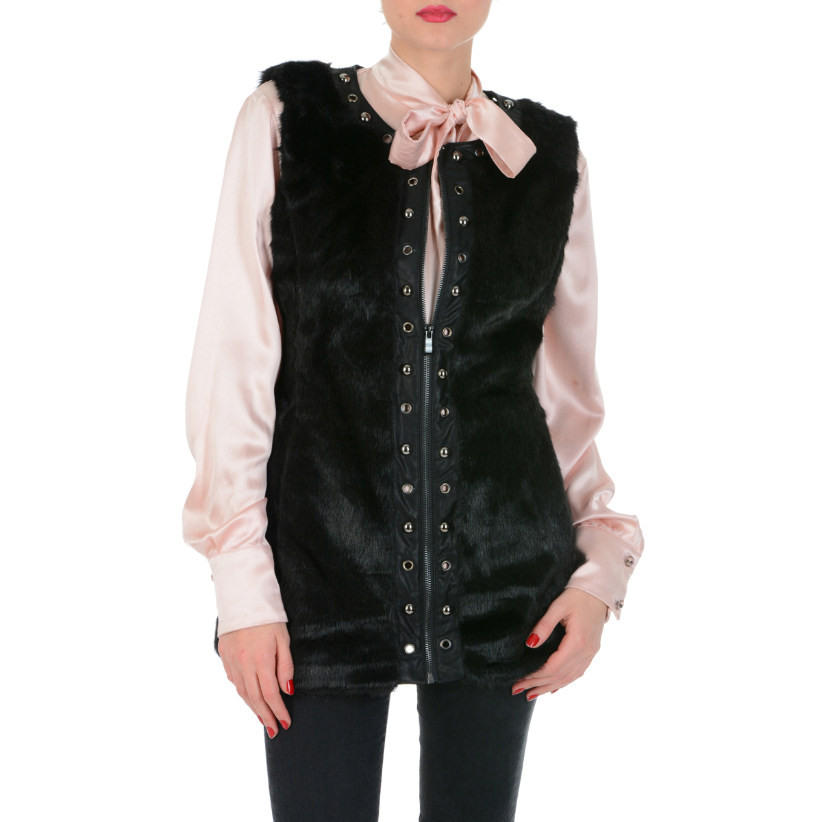 V 1969 Italia Gilet da donna senza maniche nero VERONICA