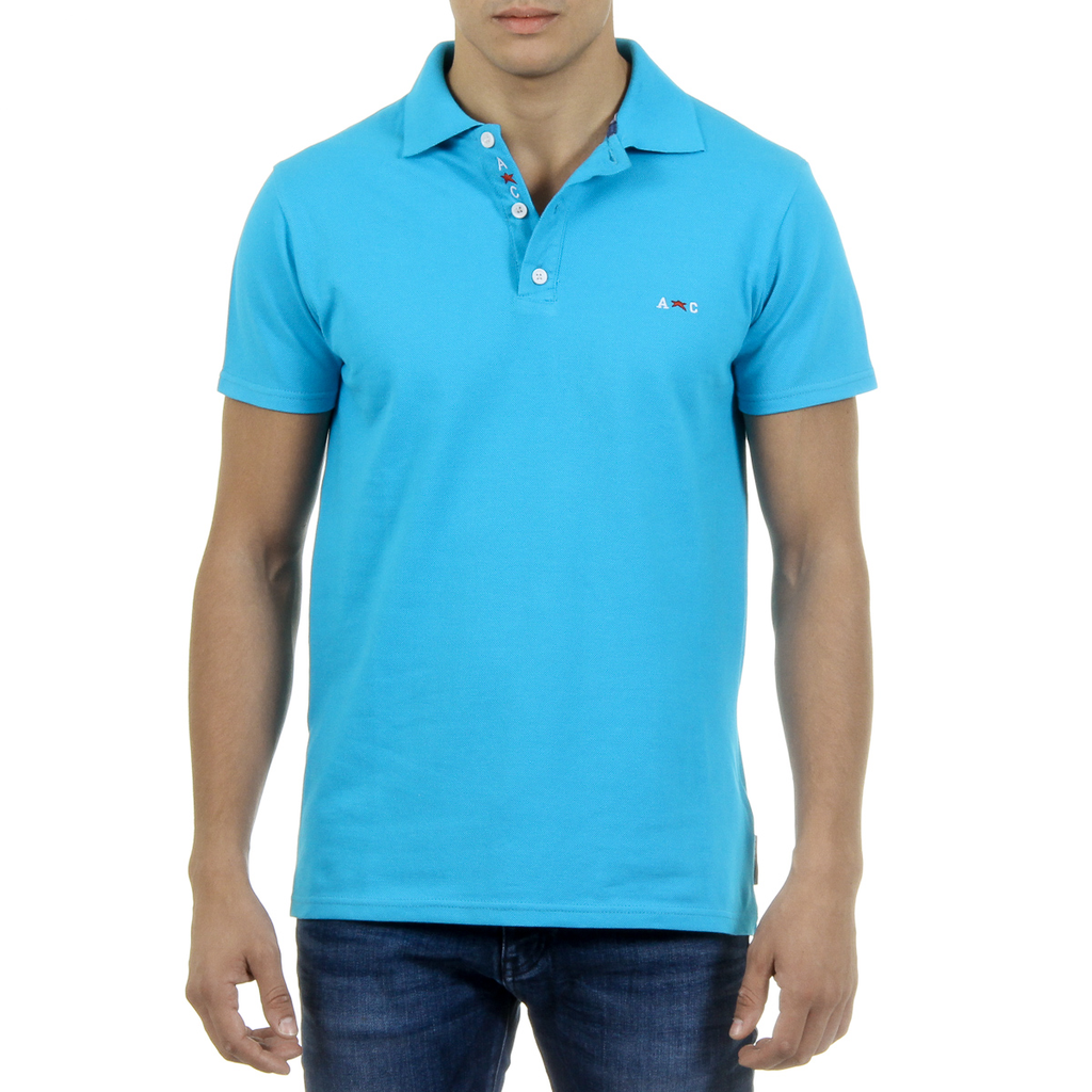 Andrew Charles Polo da uomo a maniche corte azzurro SEFU