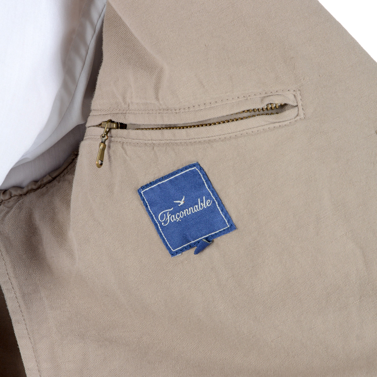 Giacca da uomo Faconnable a maniche lunghe beige COLIN