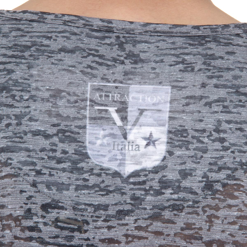 V 1969 Italia T-shirt da uomo a maniche corte con scollo a V, verde scuro ALEXANDER