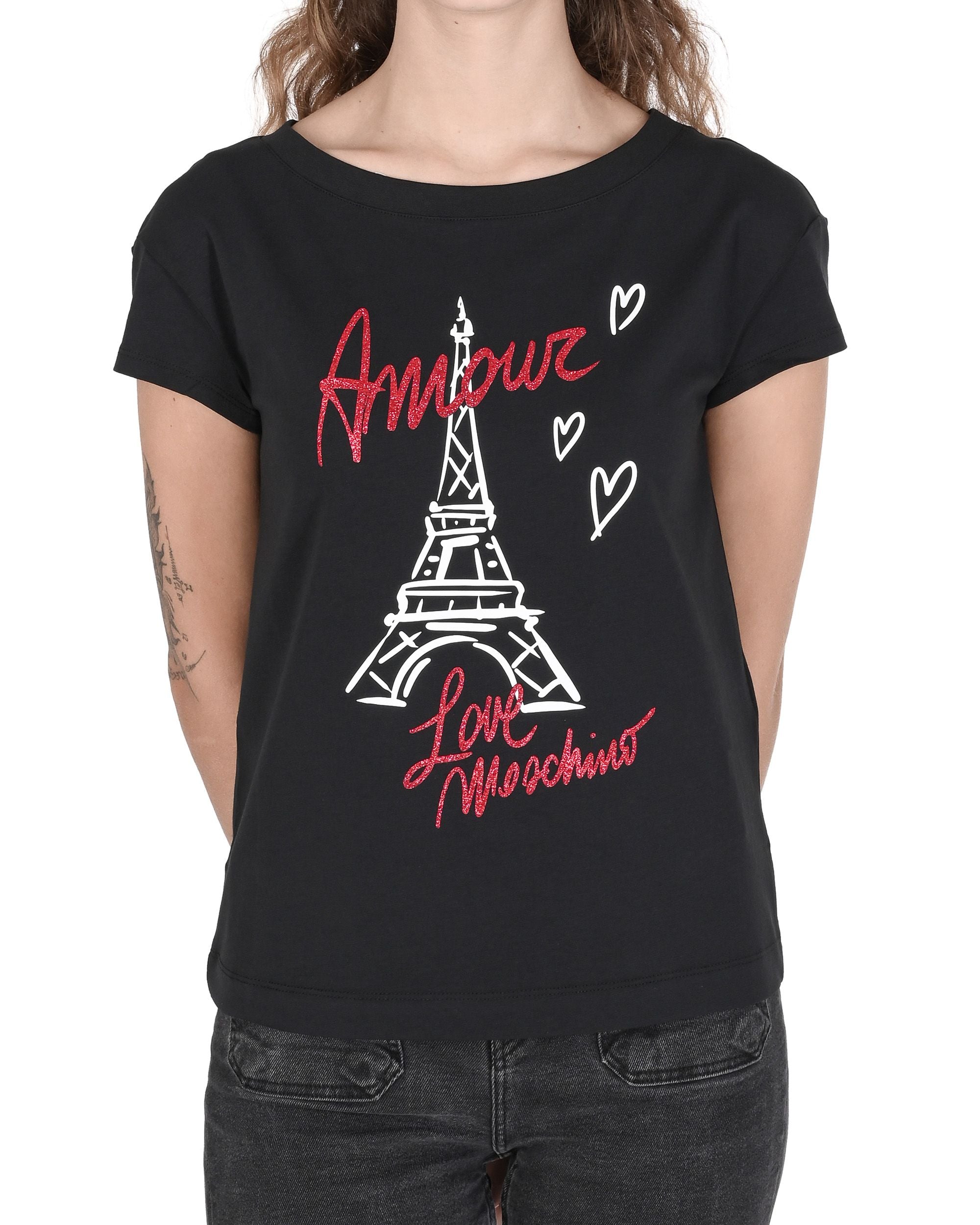 T-shirt da donna Love Moschino W 4 F30 2M E 2264 C74 NERO