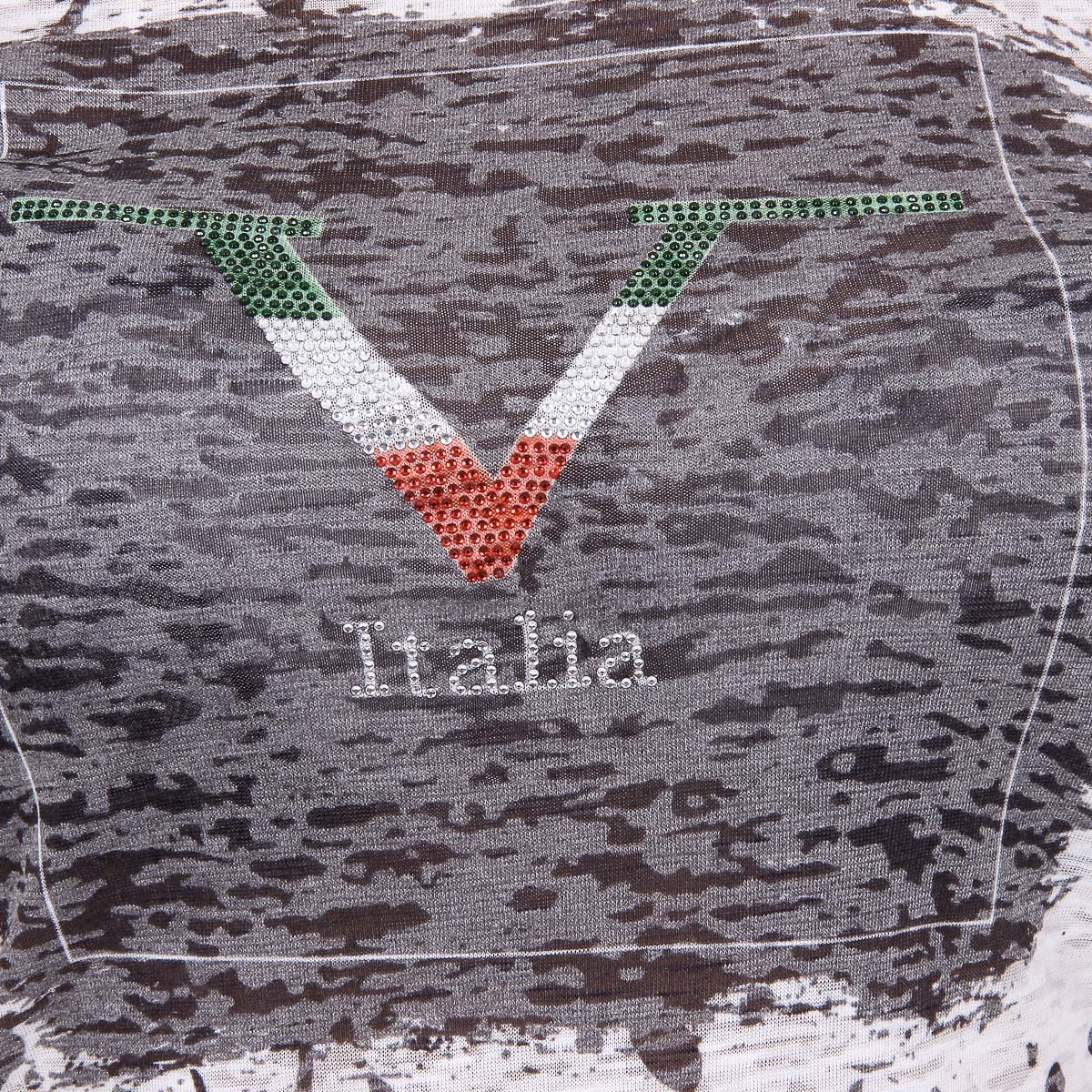 V 1969 Italia T-shirt da donna a maniche corte con scollo rotondo, bianca AVA