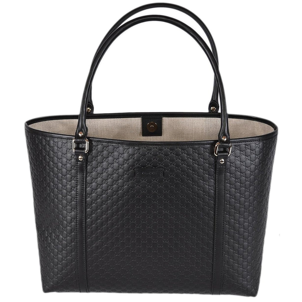 Borsa shopper Gucci Guccissima in pelle nera