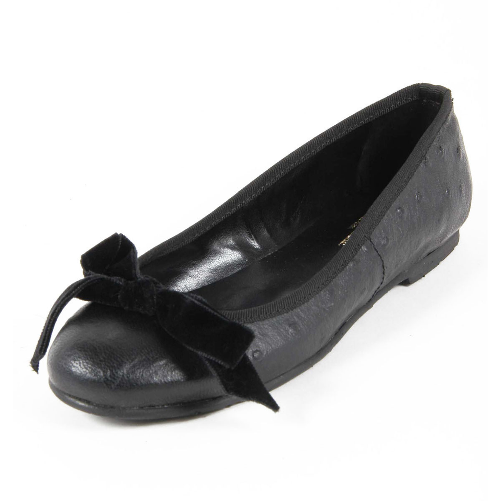 V 1969 Italia Ballerina da donna E08 TESSUTO NERO FIOCCO