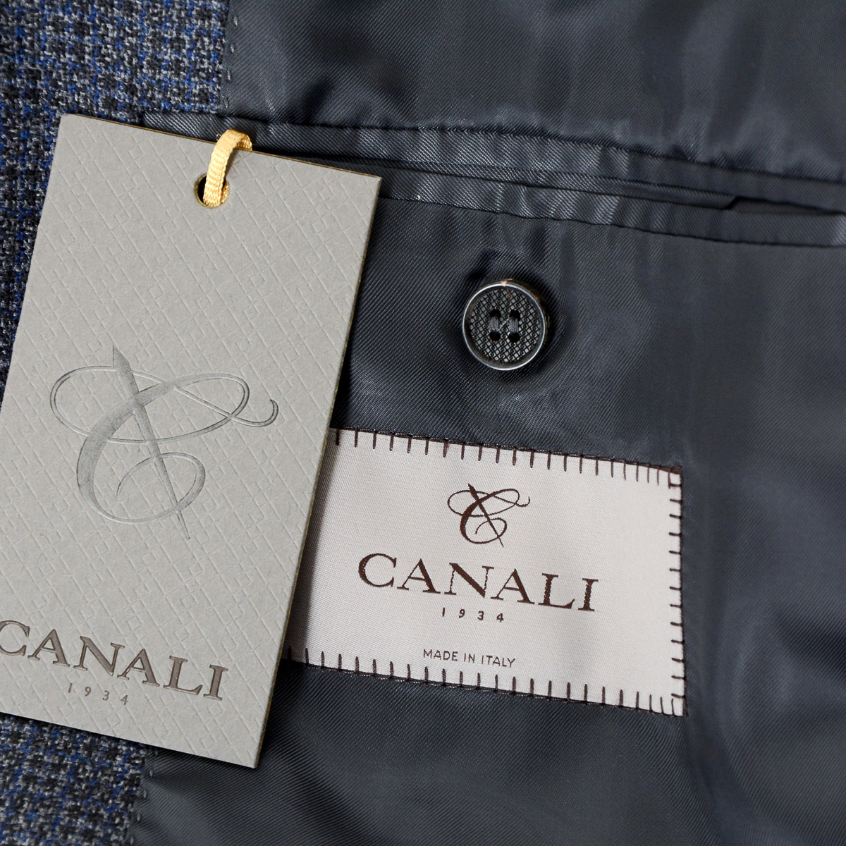Giacca da uomo Canali maniche lunghe grigio scuro