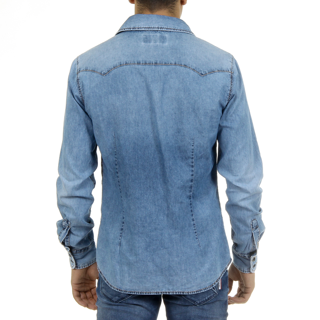 Camicia da uomo Andrew Charles a maniche lunghe in denim CAMILIA