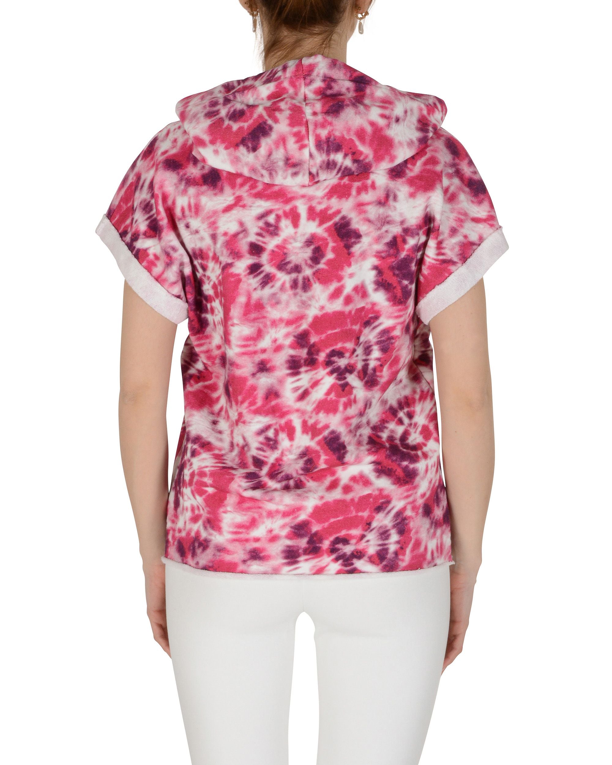 19V69 Italia Felpa con cappuccio da donna multicolore GALAXY HOODIE FUXIA MULTI