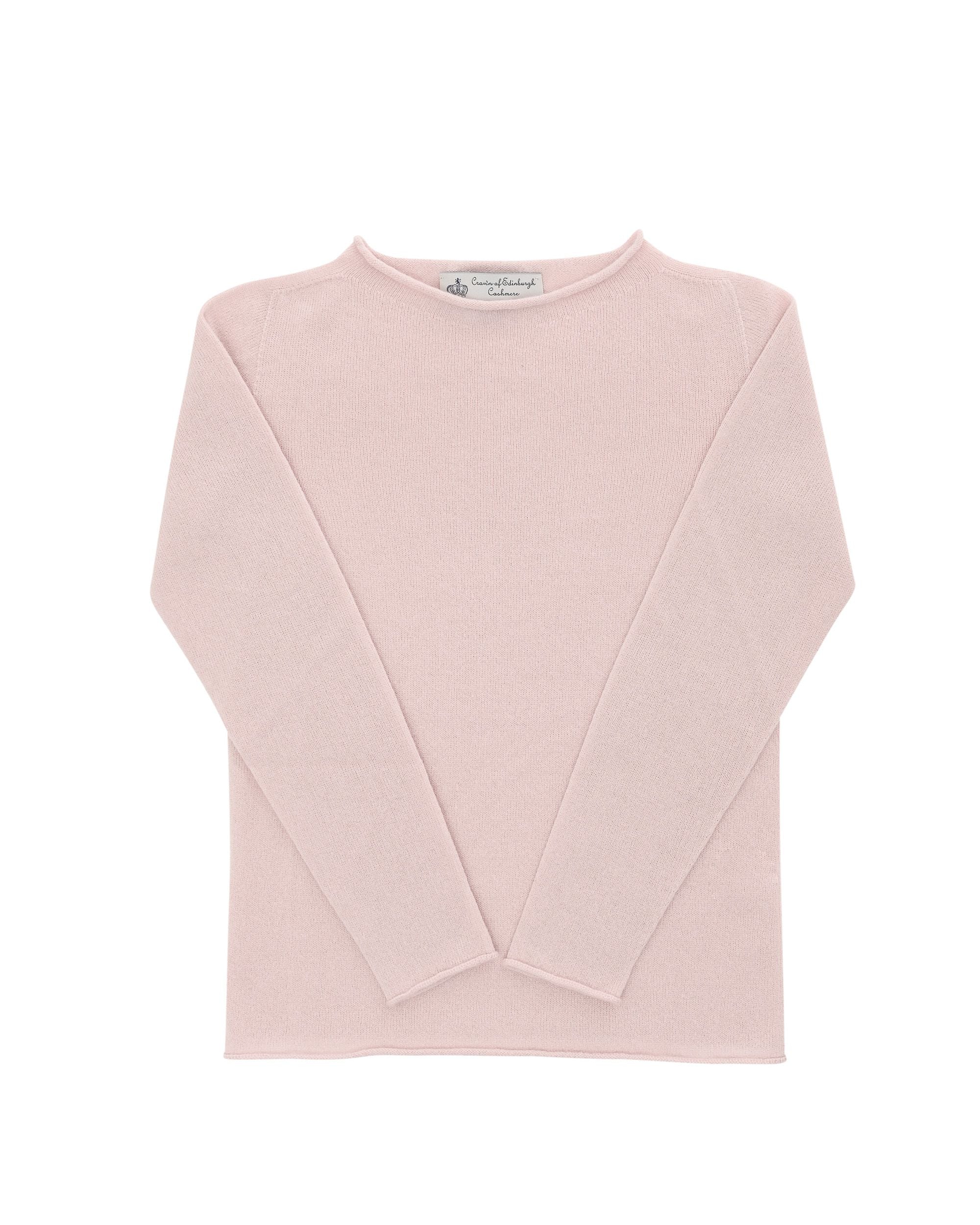 Maglione da donna con scollo a barca in cashmere Crown of Edinburgh COE 0025 ROSA CONTORNO