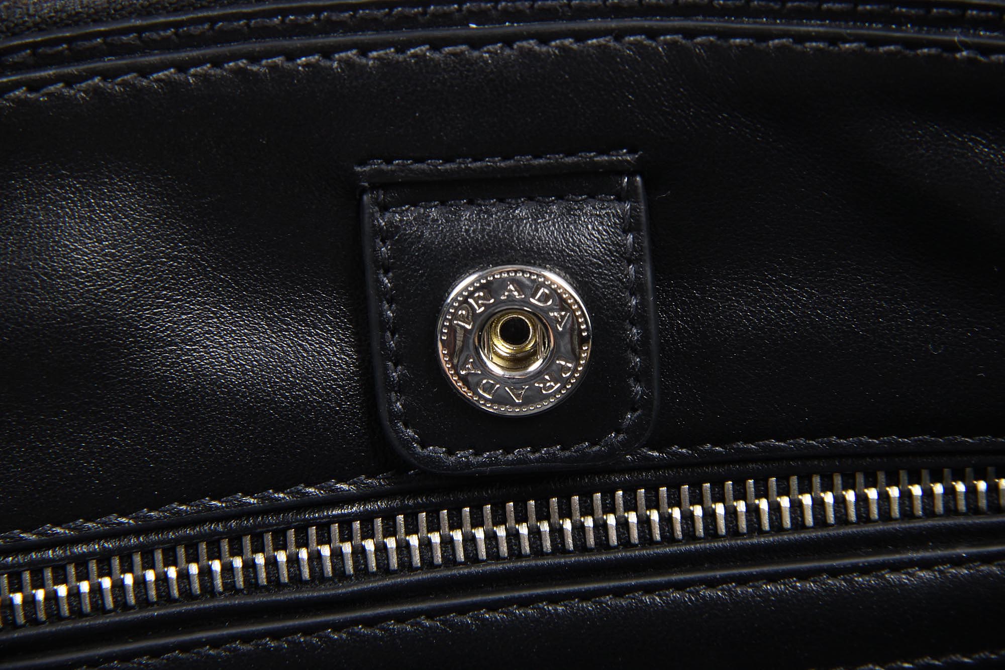 Borsa shopping tote Prada BN2866 Nero Soft Calf