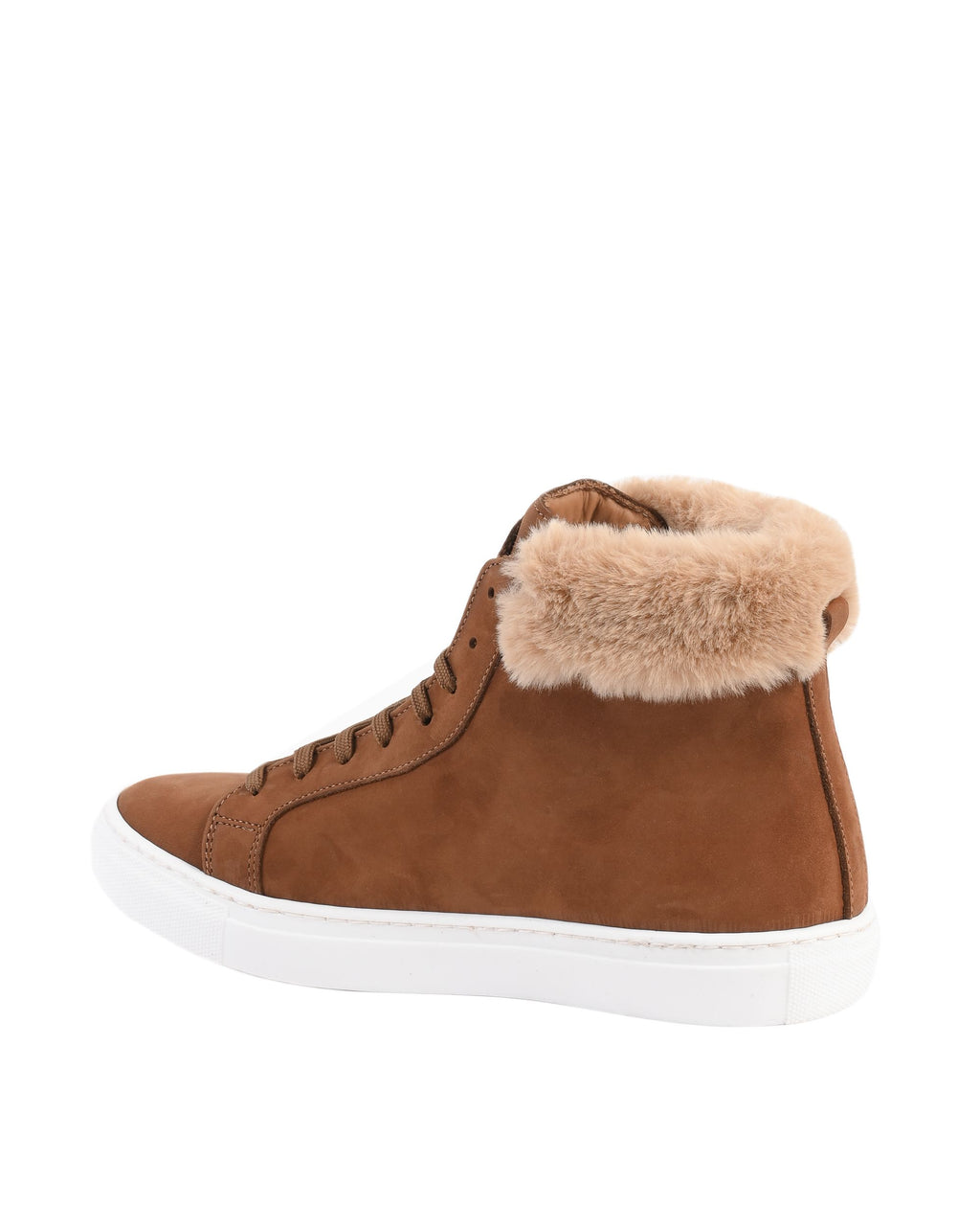 Sneaker alta con titolo - Marrone chiaro