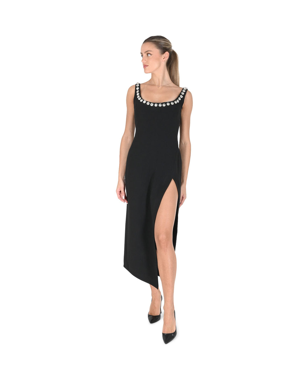 Abito da donna David Koma AW24DK70D NERO/ARGENTO 8S1