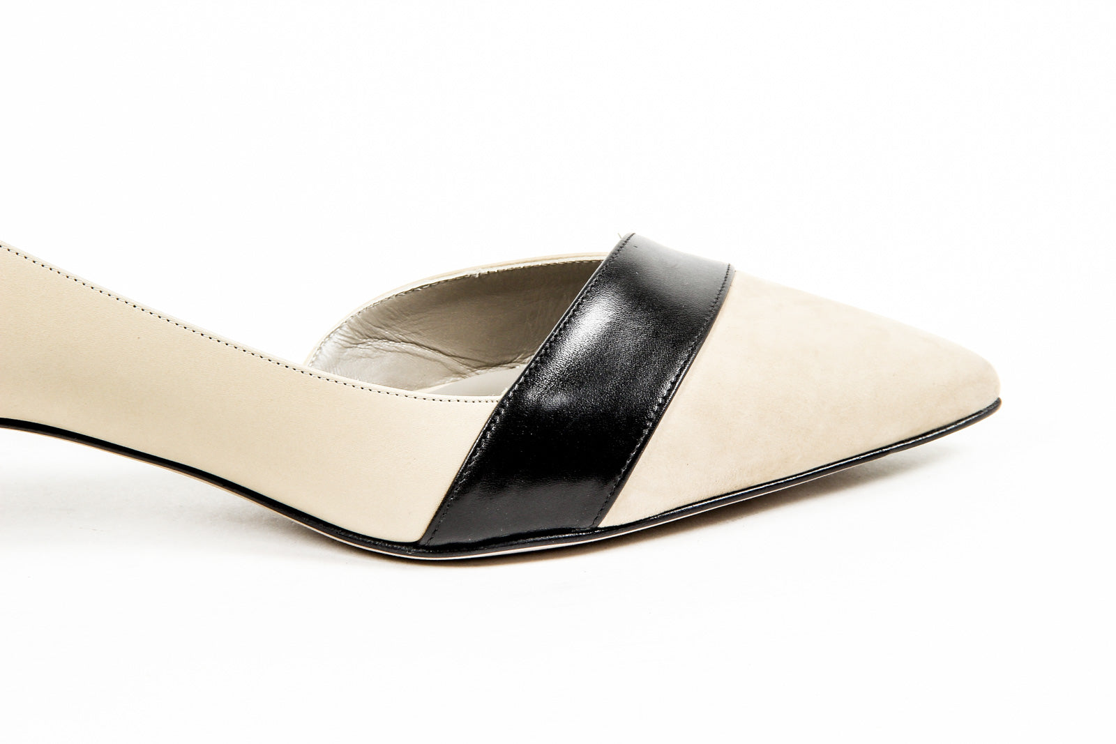 Kiton Donna Décolleté Open Side D39809 VIP 2199 BEIGE NERO