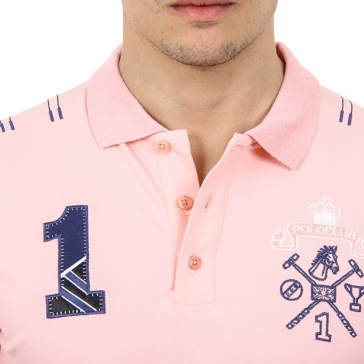 Polo da uomo a maniche corte Ufford & Suffolk Polo Club US008 ROSA