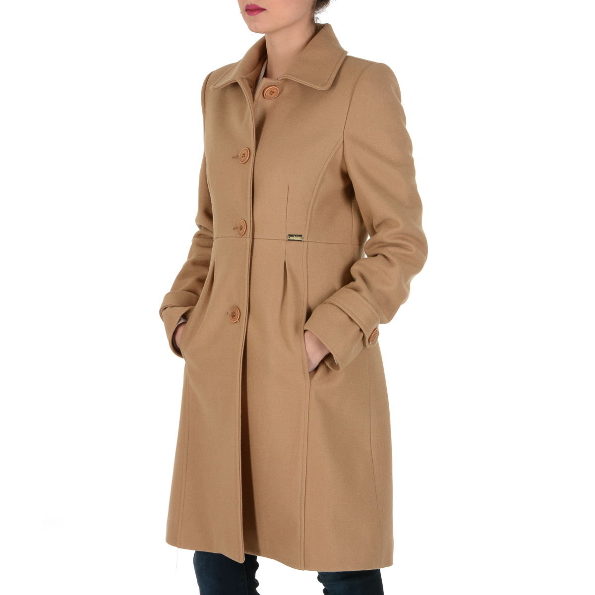 V 1969 Italia Cappotto da donna a maniche lunghe cammello GAU